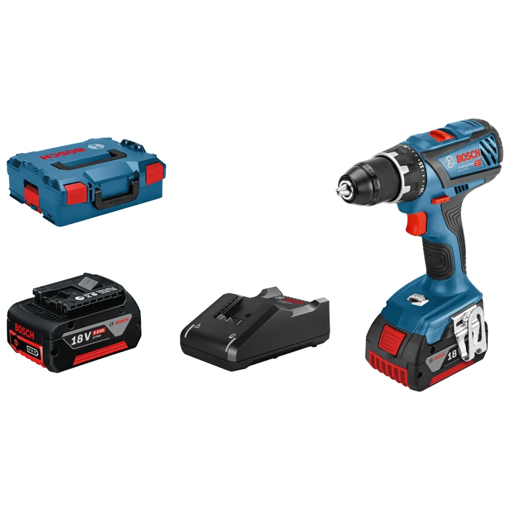 Bosch Akku-Bohrschrauber GSR 18V-28 / 2x 5,0 Ah Akku + Ladegerät L-Boxx - 06019H4101