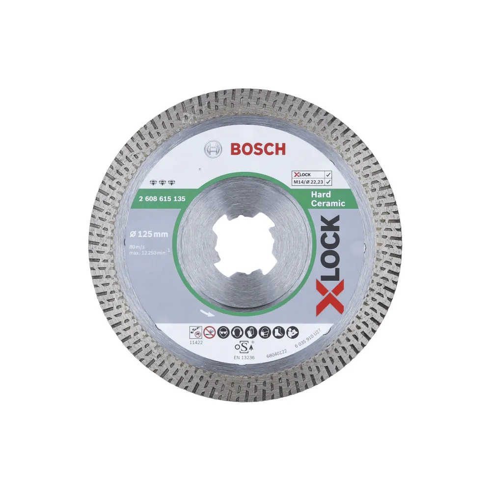Bosch X-LOCK Diamanttrennscheibe Best Hard Ceramic 125 x 22,23 x 1,4 x 10 mm - 2608615135