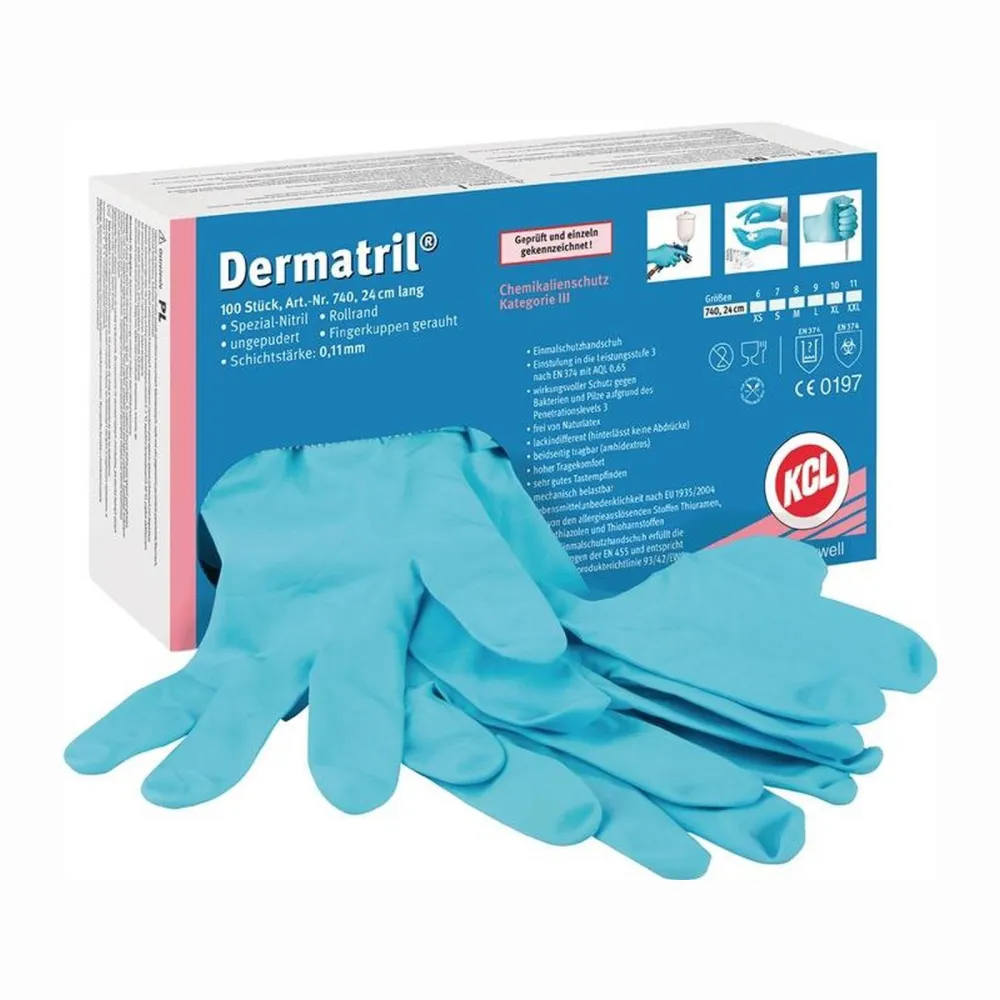 Honeywell 100x Einweghandschuhe Dermatril 740 blau Gr. 11 - 740/11
