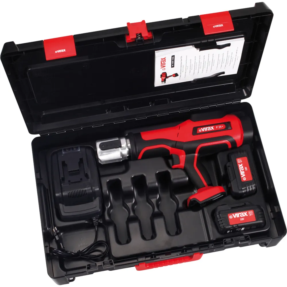 VIRAX Akku-Pressmaschine VIPER P25+ 18V / 2x 1,5 Ah Akku + Ladegerät VIRABOX - 253261