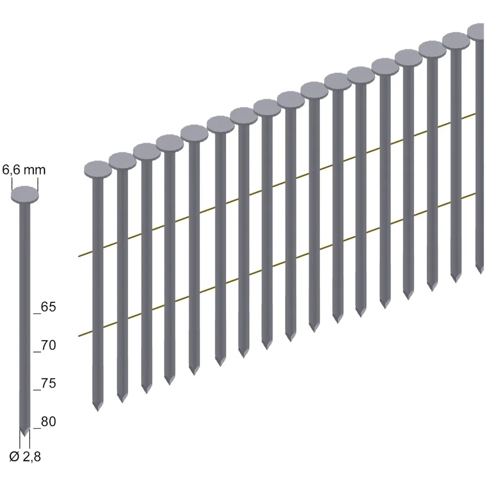 Prebena 4.500x Coilnägel (Rundkopf) blank Glattschaft 75 mm - CNW28/75BK