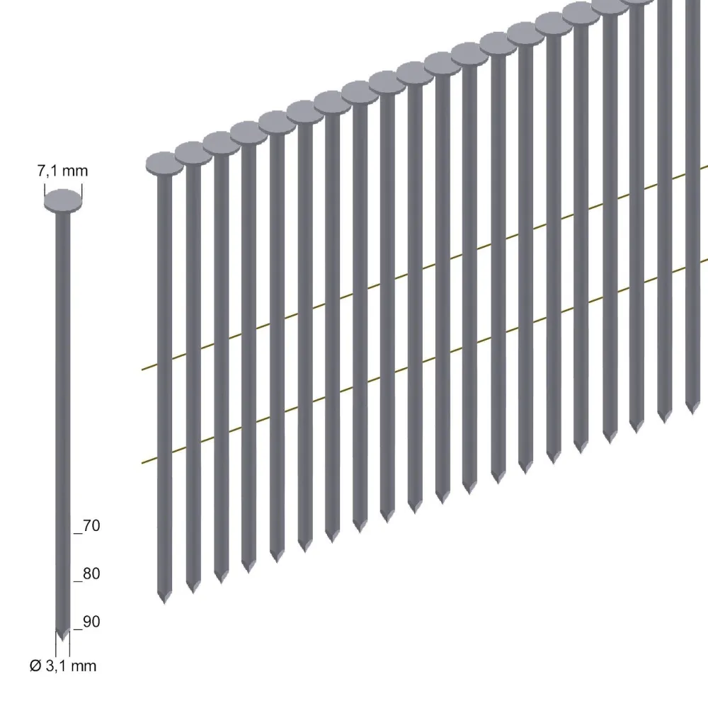 Prebena 4.800x Coilnägel (Rundkopf) blank Glattschaft 70 mm - CNW31/70BK
