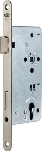BKS Haustür-Einsteckschloss 0024 PZW 22/65/92/10mm DIN L silber rd - B-00240-15-L-1