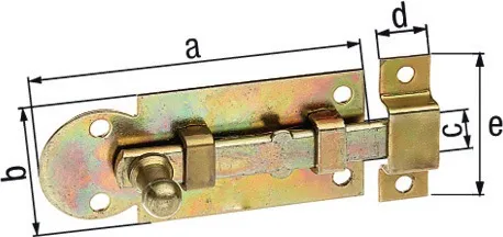 GAH Alberts Fensterriegel L.61mm B.26mm Form ger. STA galv. gelb verz. Ausschub 13,5mm - 113001