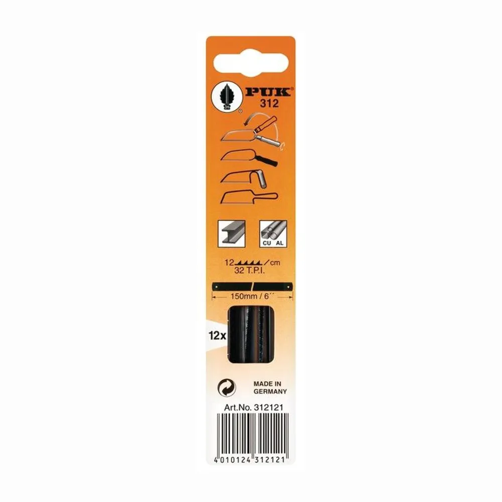 PUK 12x Metallsägeblatt 312 Länge 150 mm - 312121-44301